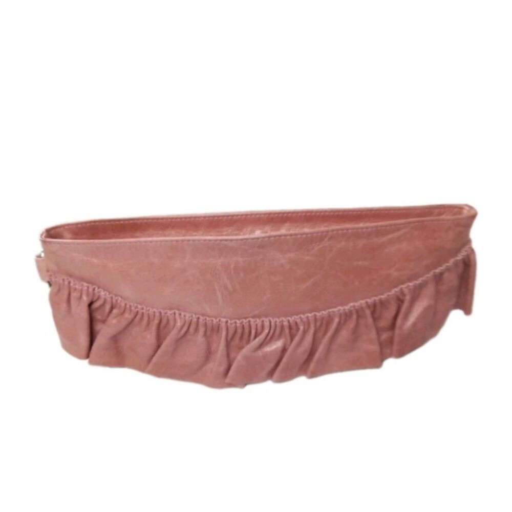 Hobo International Pink Leather Wallet Ruffle Accents Large - Picture 3 of 7